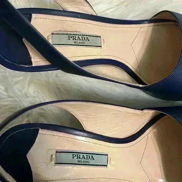 PRADA D.ORSAY PUMPS SANDAL COLOR BLUETTE - Picture 6 of 12